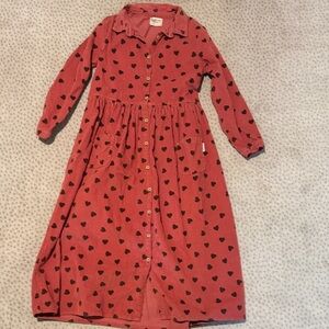 Heart Pattern Long Sleeve Dress